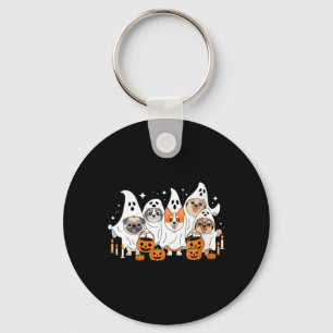 Dam Hund Spöke Halloween V-ringad Nyckelring