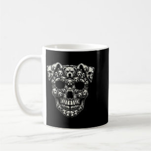 Dam Hundskalle Röntgen Halloween Skelett Svart Kaffemugg