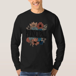 Dam Huvudsakligen Retro Blomma Lärare T Shirt