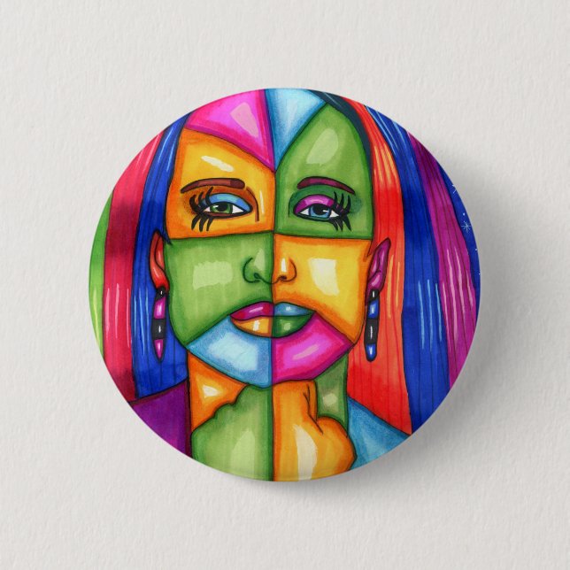 Dam i Abstrakten Stars Kvinna Knapp (Framsida)