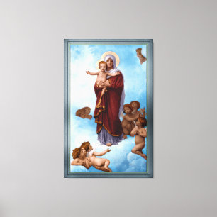 Dam i Änglar av William Bouguereau Canvastryck