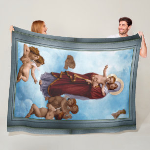 Dam i Änglar av William Bouguereau Fleecefilt