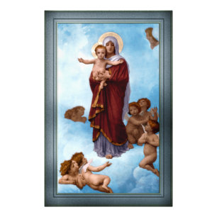 Dam i Änglar av William Bouguereau Fototryck