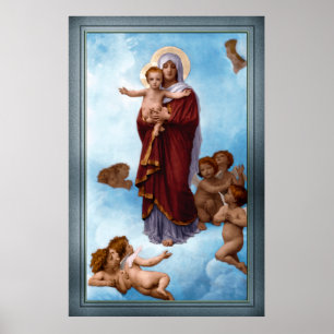 Dam i Änglar av William Bouguereau Poster