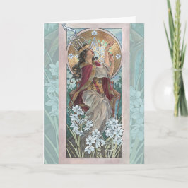 Dam i Art nouveau Birthstone-serien i december Helgkort