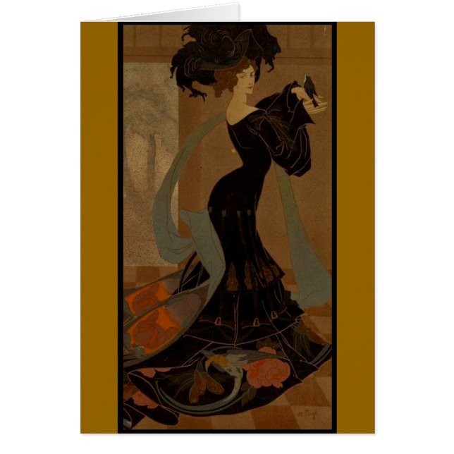 Dam i Black Hälsningskort (Framsidan)