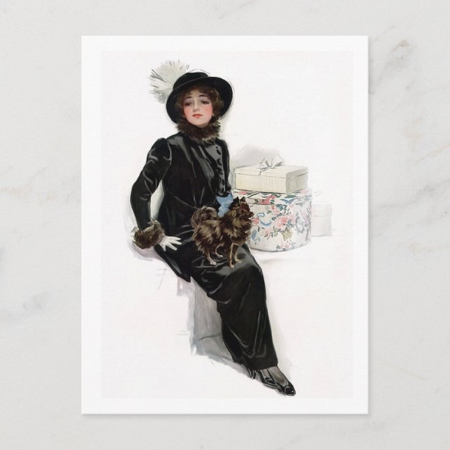 Dam i Black Vykort (Framsida)