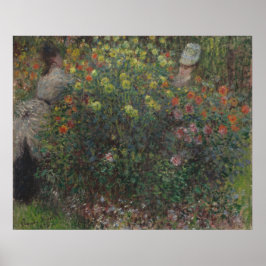 Dam i Blommor Monet 1875 Poster