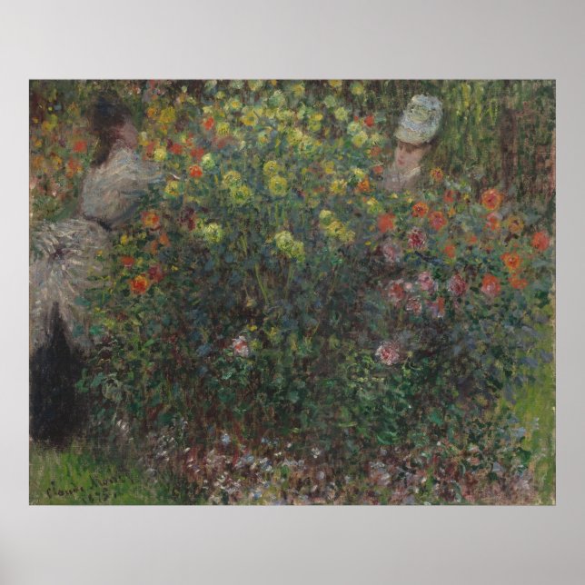 Dam i Blommor Monet 1875 Poster (Framsidan)