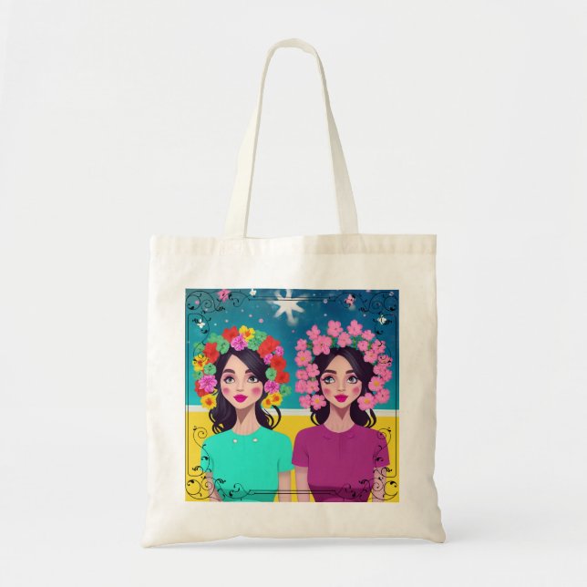 Dam i Bloom Tote Bag Tygkasse (Framsidan)