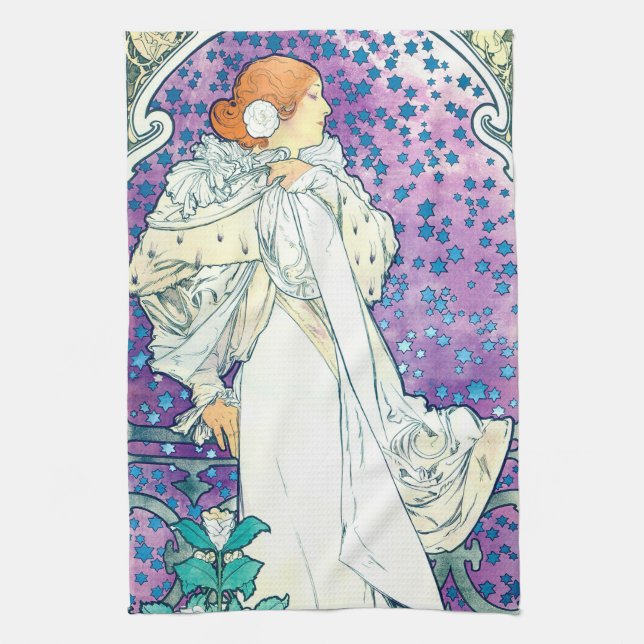 Dam i Camelias, Alphonse Mucha Kökshandduk (Vertikal)