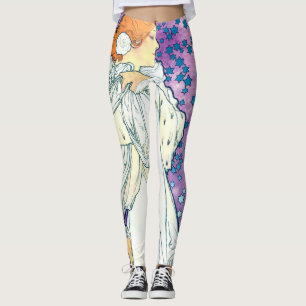 Dam i Camelias, Alphonse Mucha Leggings