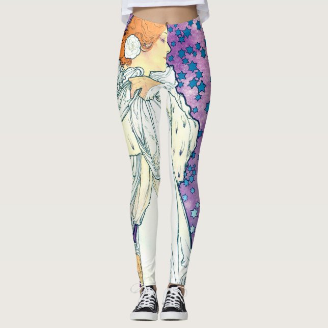 Dam i Camelias, Alphonse Mucha Leggings (Framsida)