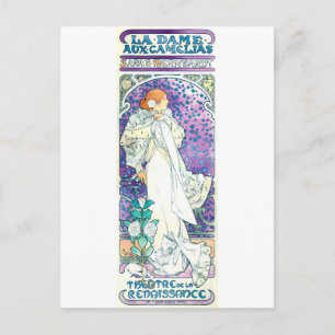 Dam i Camelias, Alphonse Mucha Vykort