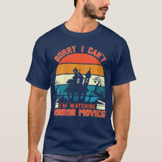 Dam I Cant Im Watching Horror Movies VNeck retr T Shirt