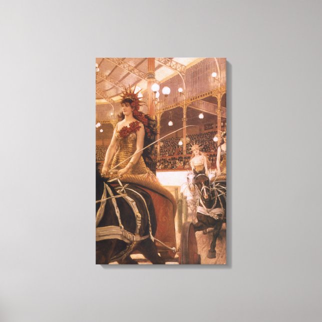 Dam i Cars (även känt som Circus) av James Tissot Canvastryck (Framsida)