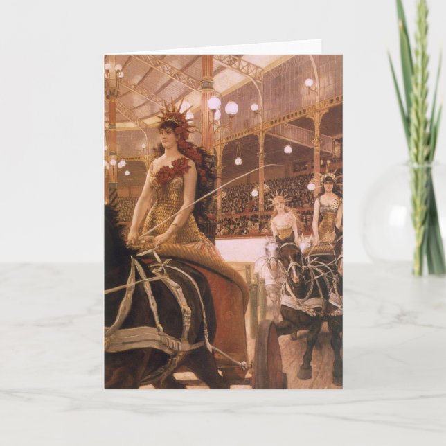 Dam i Cars (även känt som Circus) av James Tissot Kort (Framsida)