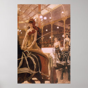 Dam i Cars (även känt som Circus) av James Tissot Poster