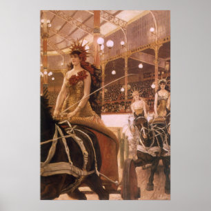 Dam i Cars (även känt som Circus) av James Tissot Poster