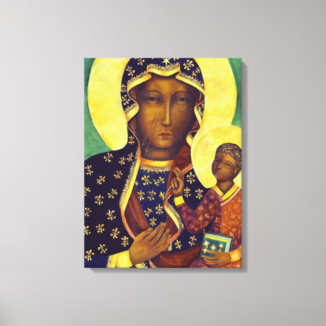 Dam i Czestochowa Black Madonna Poland Icon Canvastryck (Framsida)