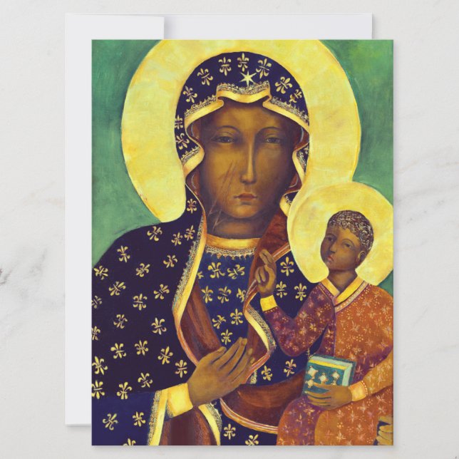 Dam i Czestochowa Black Madonna Poland Icon Kort (Framsida)