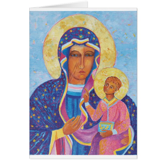 Dam i Czestochowa Black Madonna Polen Hälsningskort (Framsidan)