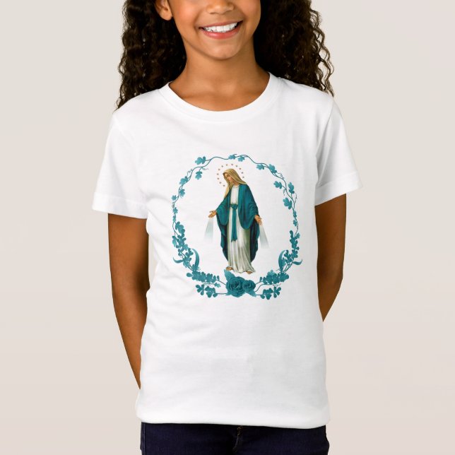 Dam i den Miraculous Medal T-Shirt (Framsida)