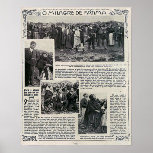 Dam i den portugisiska tidningen Fatima Miracle Poster