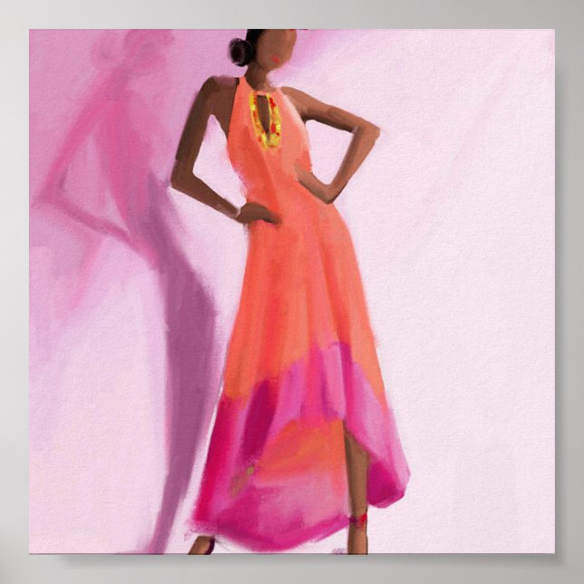 Dam i den Rosa klänningen Poster (Framsidan)