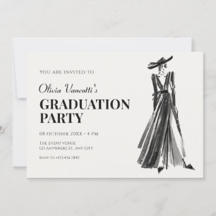 Dam i Elegant Gown mode studenten Inbjudningar