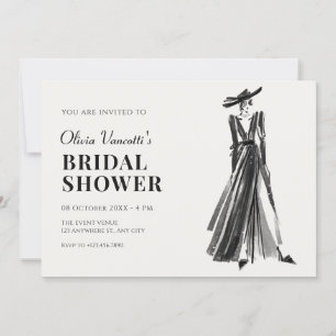 Dam i Elegant Gown möhippa Inbjudningar
