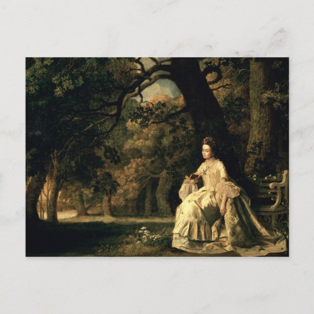 Dam i en park, 1768-70 vykort (Framsida)