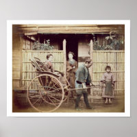 Dam i en rickshaw, c.1890-tal (färgadens foto)