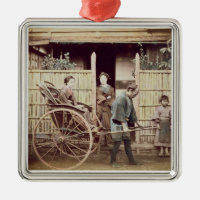 Dam i en rickshaw, c.1890s (det färgade fotoet)