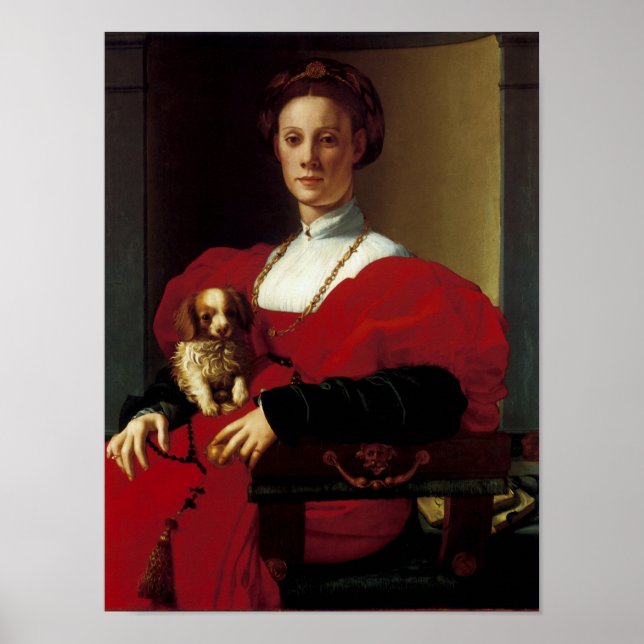 Dam i en röd säng poster (Framsidan)