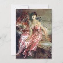 Dam i en Rosa Dress (av Giovanni Boldini)