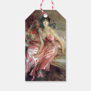 Dam i en Rosa Dress (av Giovanni Boldini) Presentetikett