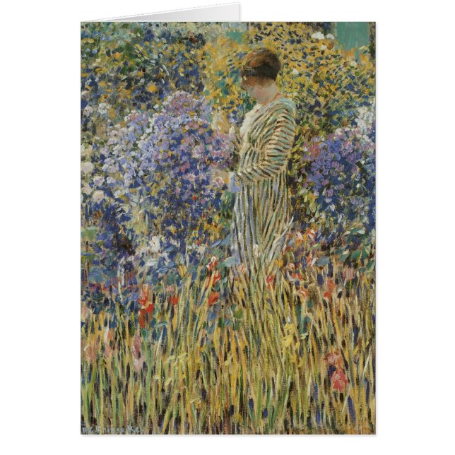 Dam i en trädgård av Frederick Frieseke, konst Hälsningskort (Framsidan)