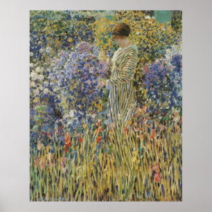 Dam i en trädgård av Frederick Frieseke, konst Poster