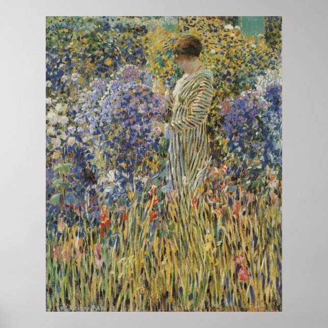 Dam i en trädgård av Frederick Frieseke, konst Poster (Framsidan)