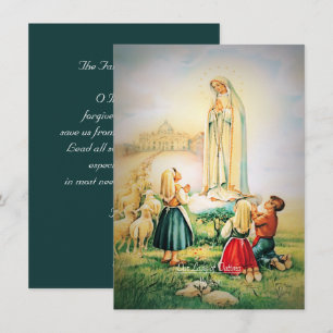 Dam i Fatima 1917 med Fatima Prayer Julkort