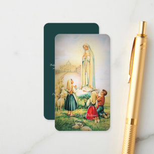 Dam i Fatima Angel Trinitarian Prayer Tilläggskort