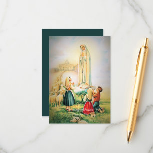 Dam i Fatima Angel Trinitarian Prayer Tilläggskort