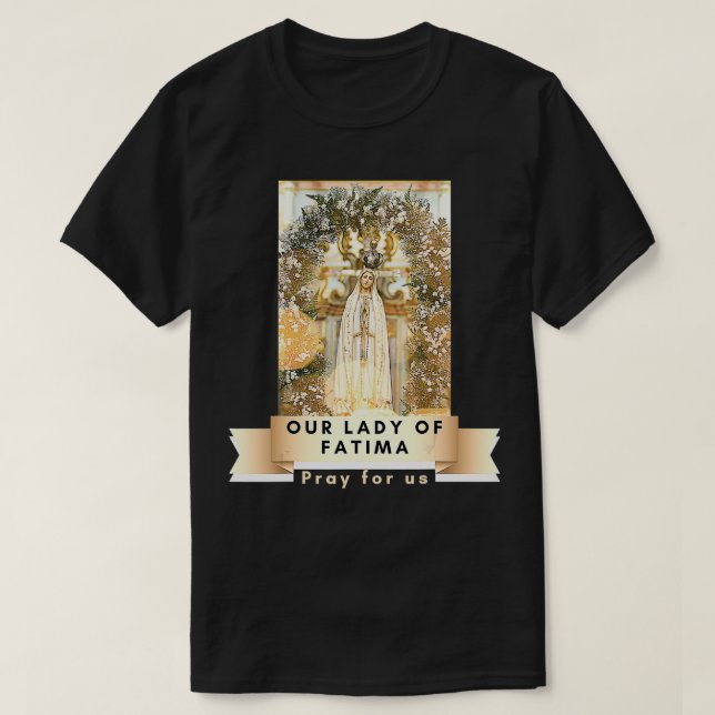 Dam i Fatima Blated Mor Mary Catholique Morsa T Shirt (Design framsida)