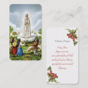 Dam i Fatima - "Fatima Prayer-kort" Tilläggskort