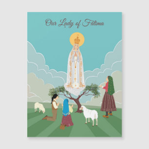 Dam i Fatima och de tre shepherdsen