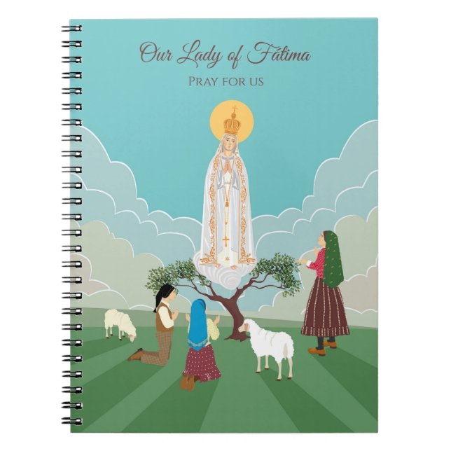 Dam i Fatima och de tre shepherdsen Anteckningsbok (Framsidan)