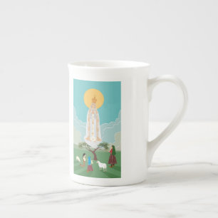 Dam i Fatima och de tre shepherdsen Benporslin Mugg
