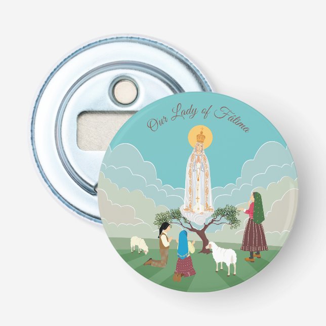 Dam i Fatima och de tre shepherdsen Flasköppnare (Framsidan)