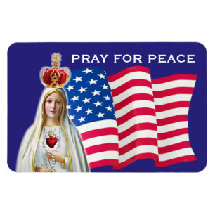 Dam i Fatima PRAY FOR Peace USA FLAGGA CAR Magnet